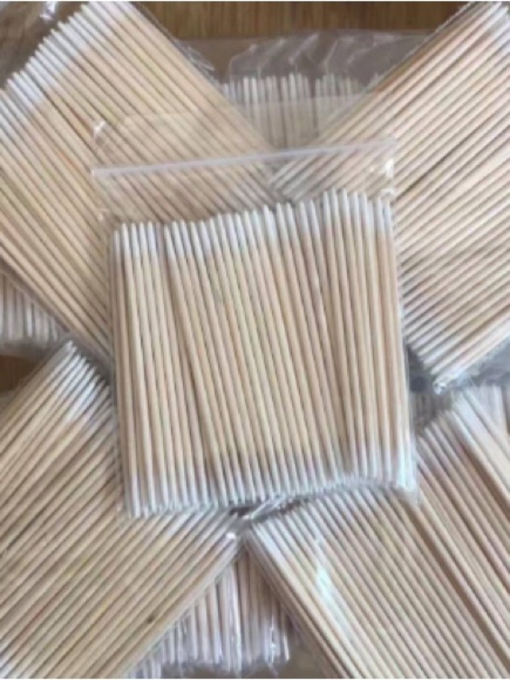 Natural Wooden Cake Picks - Neutral Beige Party Toothpicks